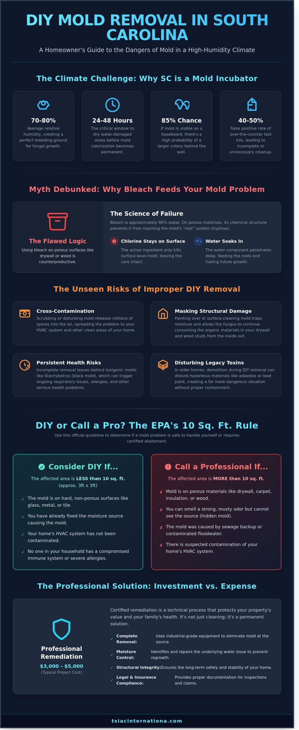 DIY Mold Removal in South Carolina: 5 Dangerous Myths Debunked