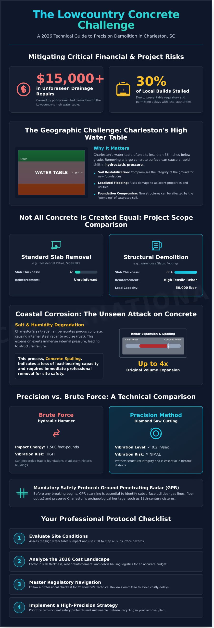 Expert Concrete Removal in Charleston, SC: The 2026 Property Owner’s Guide - Infographic