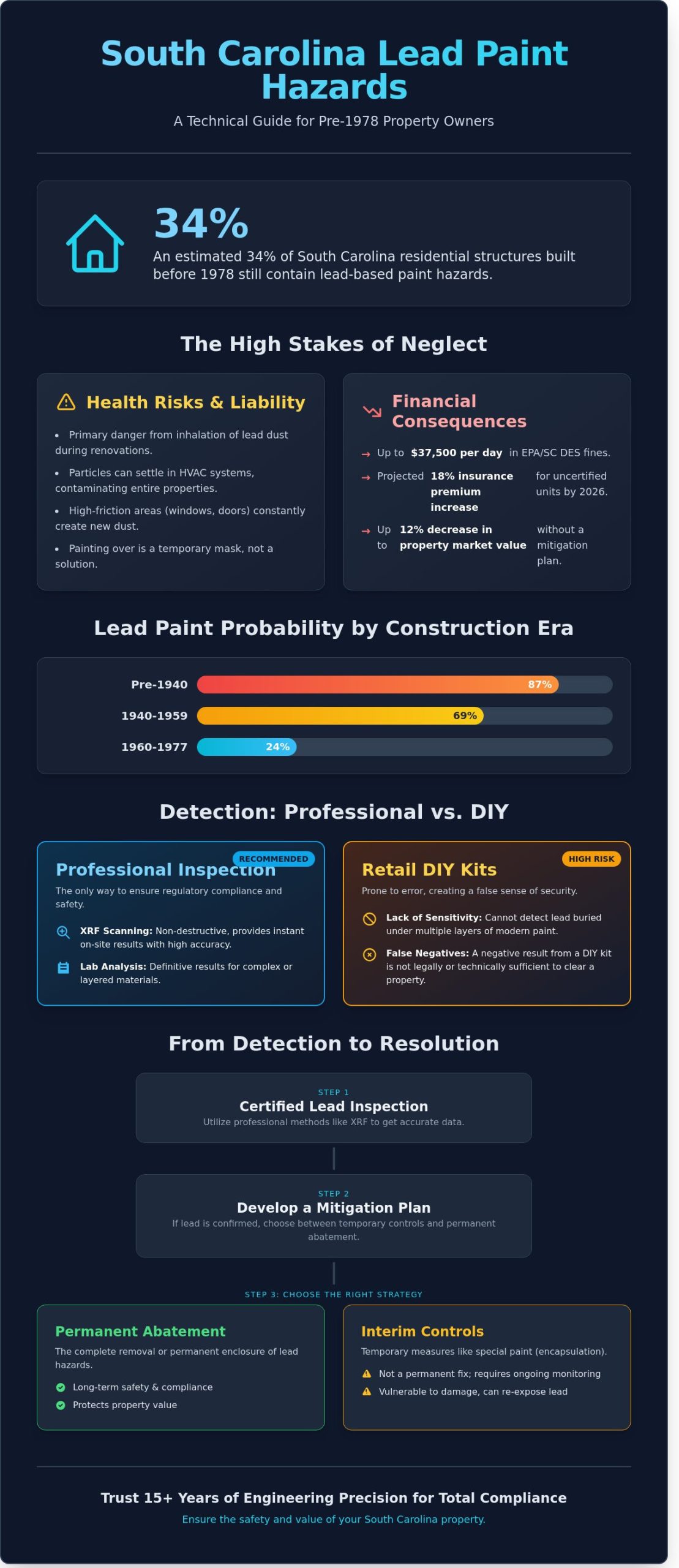 Lead Paint Testing in South Carolina: The 2026 Property Owner’s Guide - Infographic