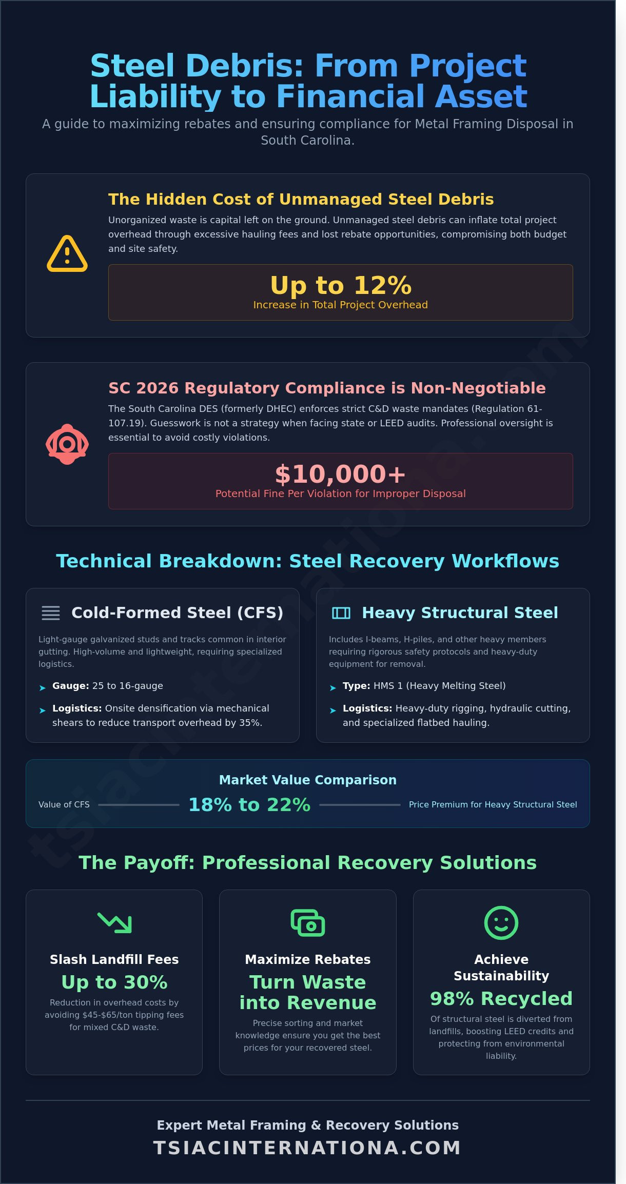 Metal Framing Disposal in South Carolina: The 2026 Professional Guide - Infographic
