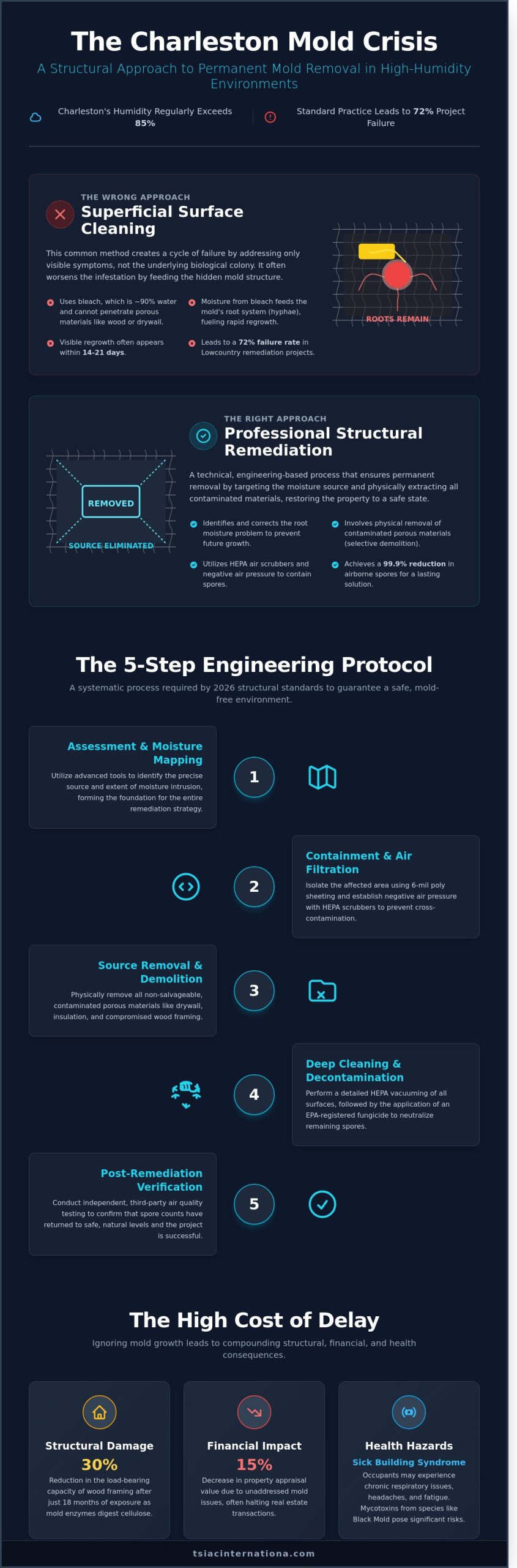 Professional Mold Remediation in Charleston, SC: The 2026 Structural Guide - Infographic