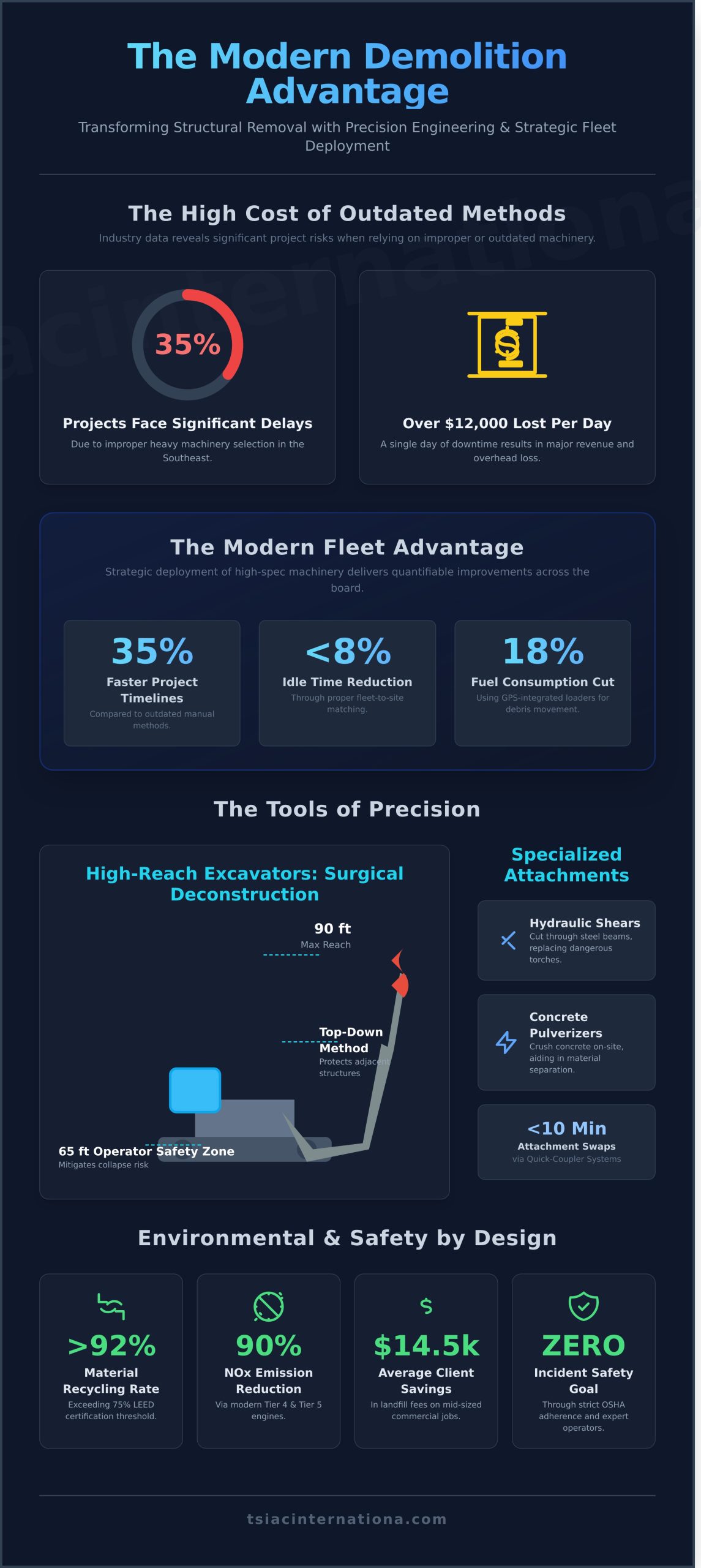 The Power of Precision: A Guide to Demolition Heavy Machinery in SC - Infographic