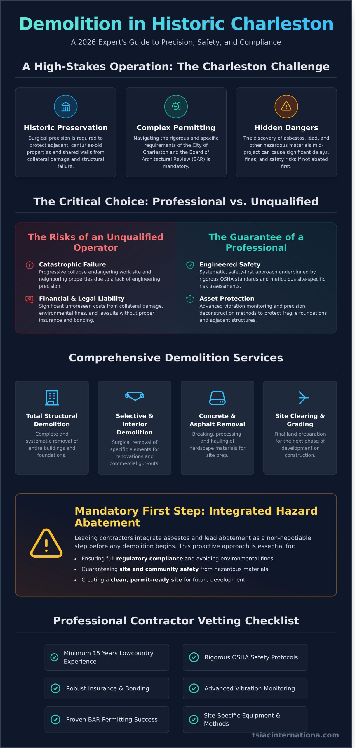 Top Demolition Contractors in Charleston, SC: A 2026 Expert Guide - Infographic