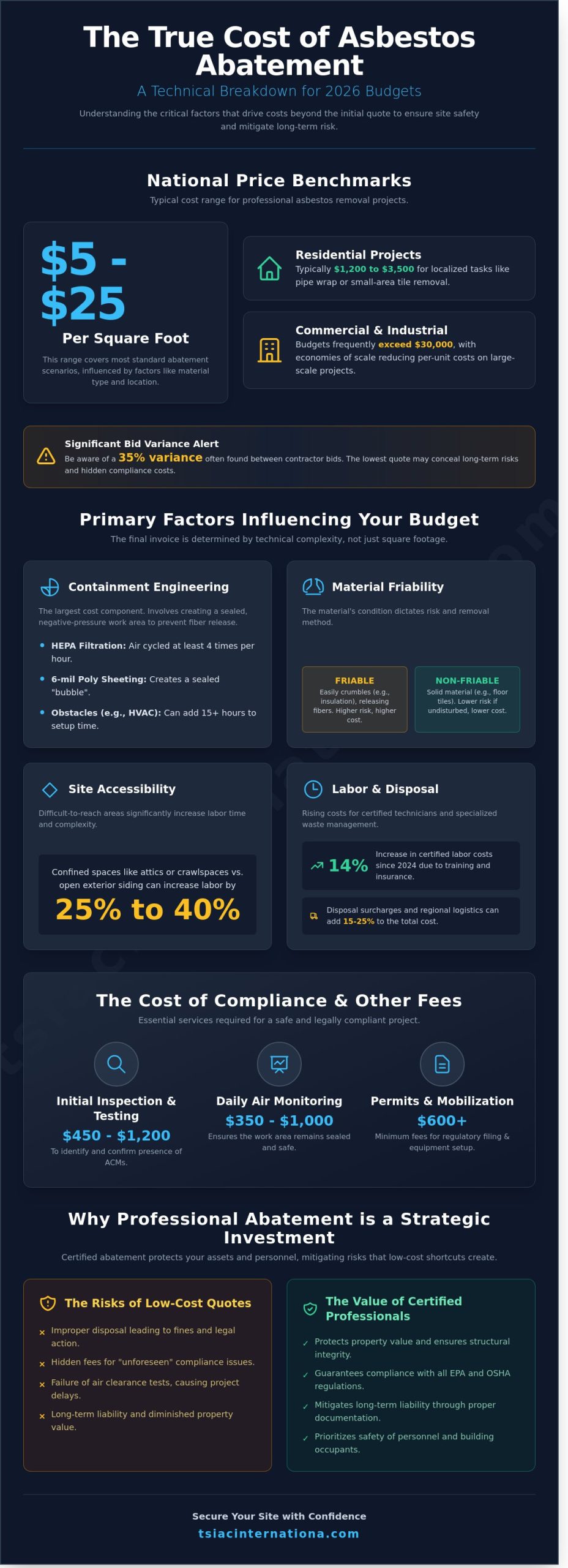Cost of Asbestos Removal 2026: A National Comprehensive Pricing Guide