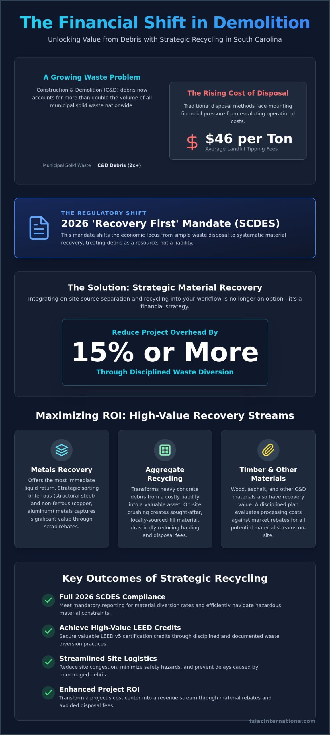Cost Savings from Demolition Recycling in South Carolina: 2026 Strategic Guide