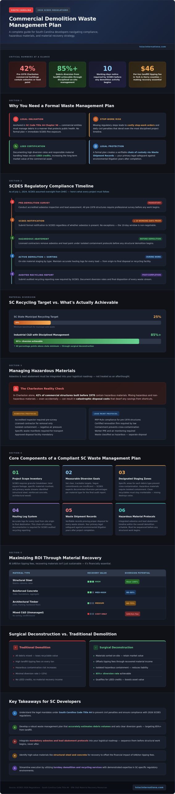 Commercial Demolition Waste Management Plan SC: A 2026 Compliance Guide