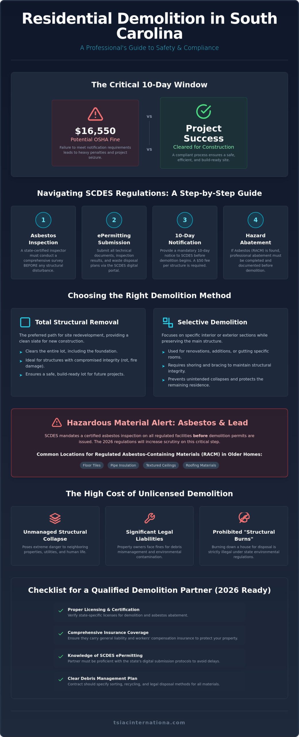 Residential Demolition in South Carolina: The 2026 Property Owner’s Guide