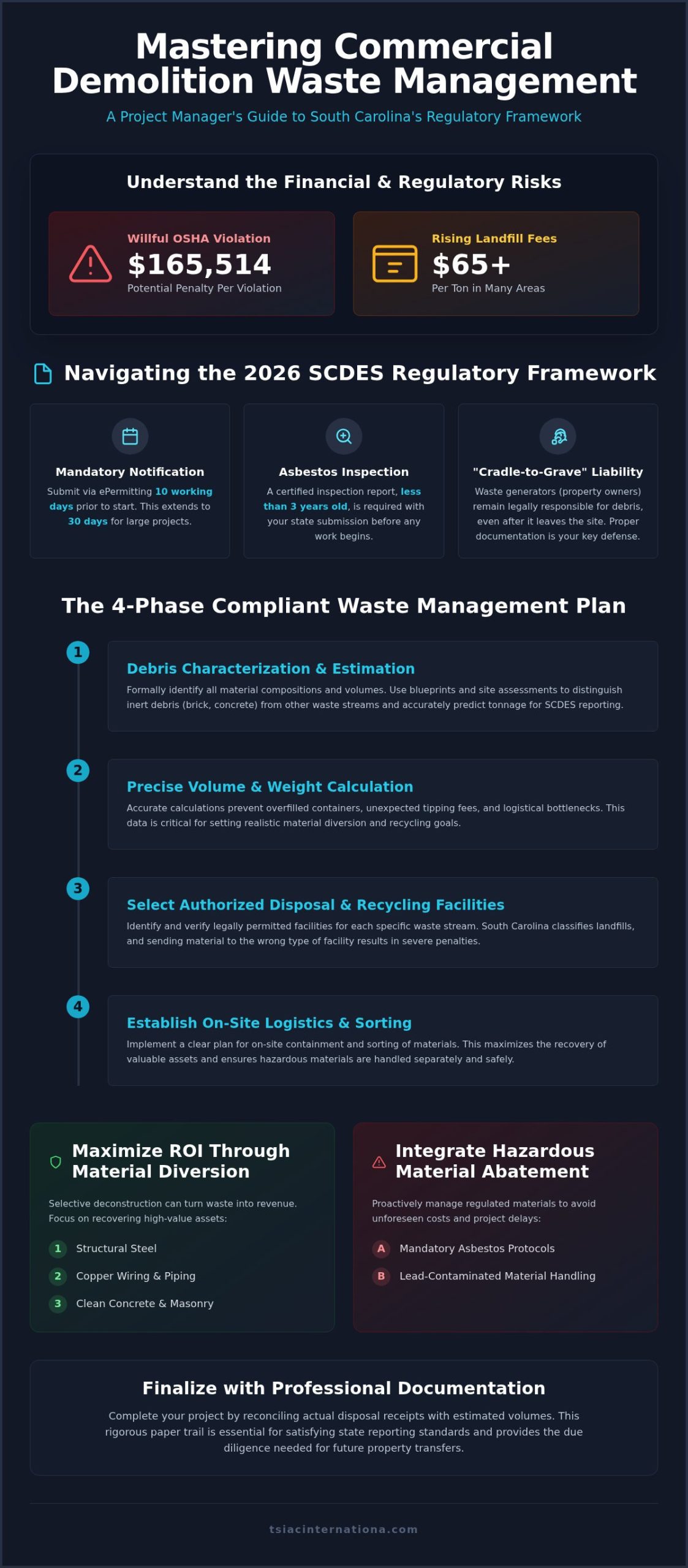 Commercial Demolition Waste Management Plan SC: 2026 Regulatory Guide