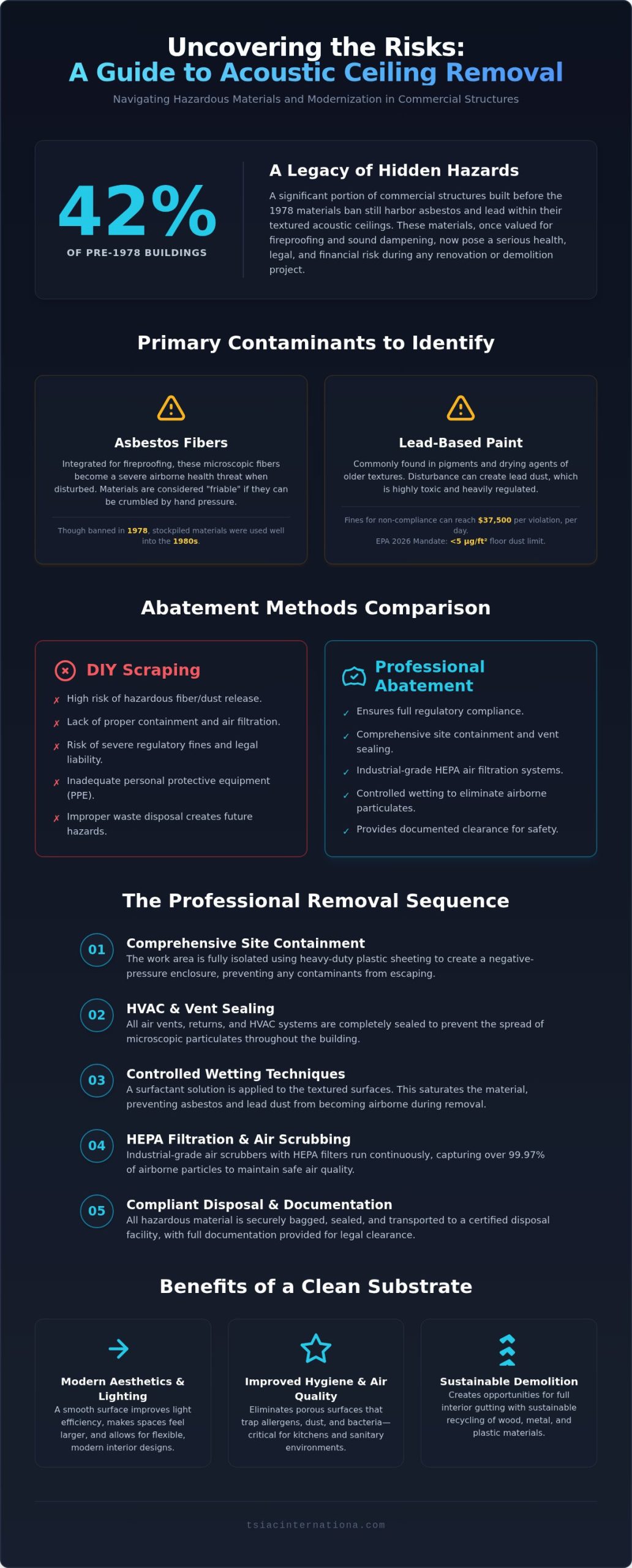 Professional Acoustic Ceiling Removal and Abatement: The 2026 Technical Guide