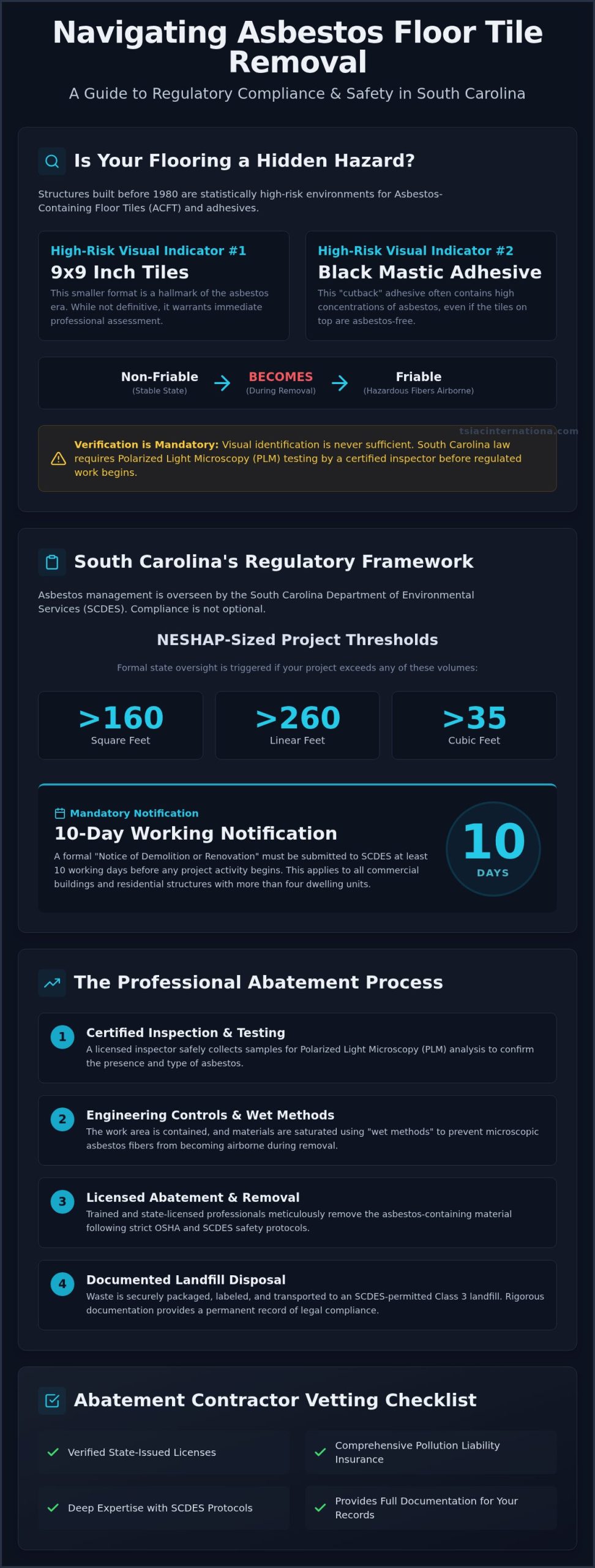 Asbestos Floor Tile Removal in South Carolina: 2026 Abatement Guide
